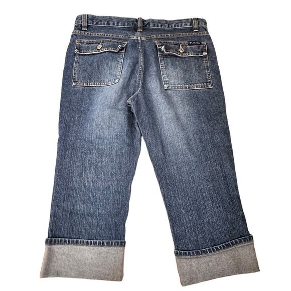 Columbia ~ Denim Capris ~ wide cuff ~ size 8 - Picture 2 of 10